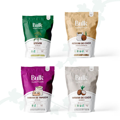 Kit Cocina Saludable | Harina de Tapioca + Harina De Coco + Stevia + Azúcar de Coco