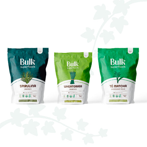 Kit Verde | Espirulina + Wheatgrass + Te Matcha