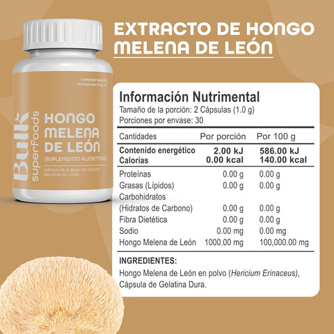 Hongo Melena de León en Cápsulas