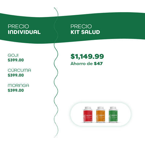 Kit Salud | Cápsulas Goji Berry + Moringa + Curcuma